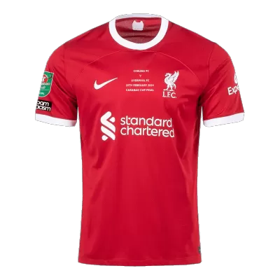 Men's Liverpool Final Edition Home Soccer Short Sleeves Jersey 2023/24 - goatjersey