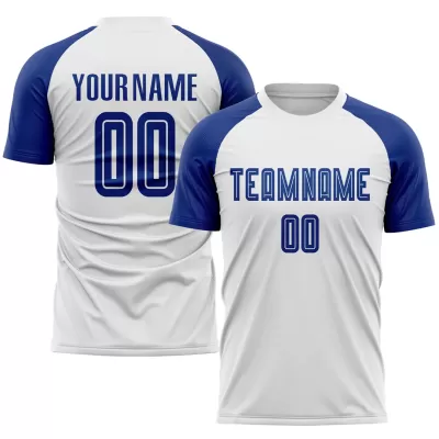 Men Custom Navy Blue White Soccer Jersey Uniform - goatjersey