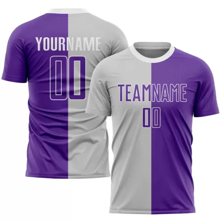 Men Custom Gray Purple Soccer Jersey Uniform - goatjersey