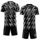Men Custom Gray Black Soccer Jersey Uniform - goatjersey