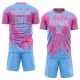 Men Custom Pink Blue Soccer Jersey Uniform - goatjersey