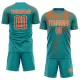 Men Custom Teal Orange Soccer Jersey Uniform - goatjersey