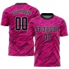 Men Custom Pink Black Soccer Jersey Uniform - goatjersey