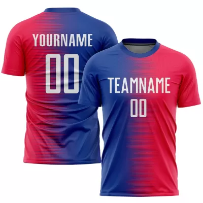 Men Custom Red Blue Soccer Jersey Uniform - goatjersey