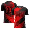 Men Custom Red Black Soccer Jersey Uniform - goatjersey