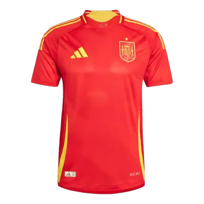 Men's Spain 2024 Home Player Version Soccer Jersey - goatjersey