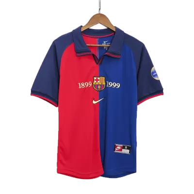 Men's 1999/00 Barcelona Home Soccer Jersey - goatjersey