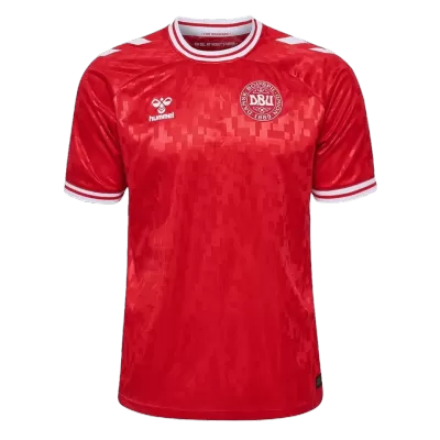 Men's Denmark Home Soccer Short Sleeves Jersey 2024 - goatjersey