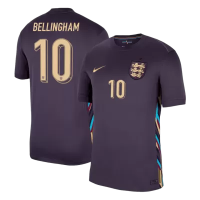 Men's BELLINGHAM #10 England Away Soccer Short Sleeves Jersey 2024 - goatjersey