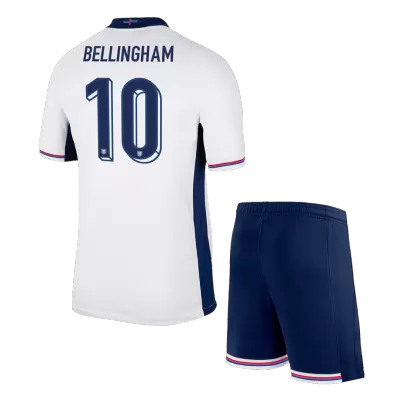 Kids England 2024 BELLINGHAM #10 Home Soccer Jersey Kits(Jersey+Shorts) - goatjersey