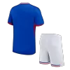 Kids France 2024 Home Soccer Jersey Kits(Jersey+Shorts) - goatjersey