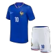 Kids France 2024 MBAPPE #10 Home Soccer Jersey Kits(Jersey+Shorts) - goatjersey