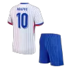 Kids France 2024 MBAPPE #10 Away Soccer Jersey Kits(Jersey+Shorts) - goatjersey