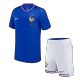 Kids France 2024 Home Soccer Jersey Kits(Jersey+Shorts) - goatjersey