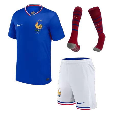 Kids France 2024 Whole Kits Home Soccer Kit (Jersey+Shorts+Sock - goatjersey