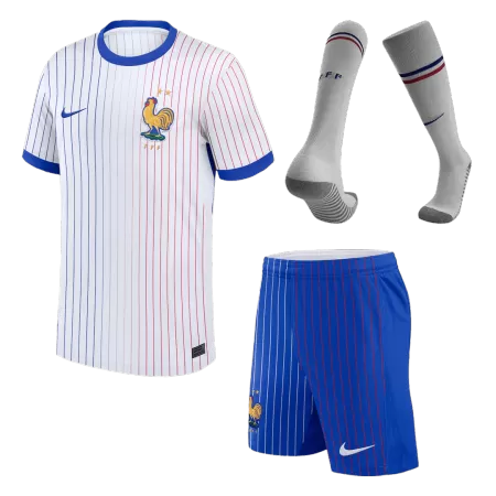 Kids France 2024 Whole Kits Away Soccer Kit (Jersey+Shorts+Sock - goatjersey