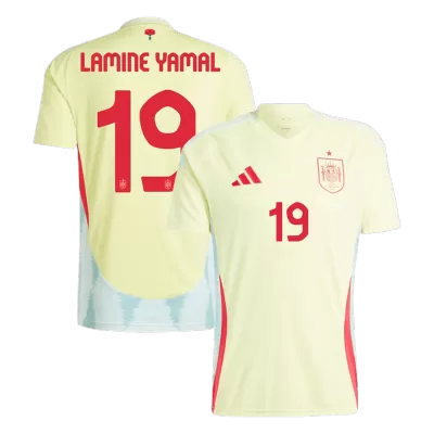 Men's LAMINE YAMAL #19 Spain Away Soccer Short Sleeves Jersey 2024 - goatjersey