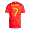 Men's MORATA #7 Spain Home Soccer Short Sleeves Jersey 2024 - goatjersey