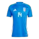 Men's CHIESA #14 Italy Home Soccer Short Sleeves Jersey 2024 - goatjersey