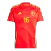 Men's RODRIGO #16 Spain Home Soccer Short Sleeves Jersey 2024 - goatjersey