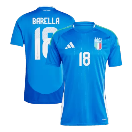Men's BARELLA #18 Italy Home Soccer Short Sleeves Jersey 2024 - goatjersey