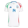 Men's CHIESA #14 Italy Away Soccer Short Sleeves Jersey 2024 - goatjersey