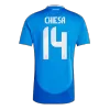 Men's CHIESA #14 Italy Home Soccer Short Sleeves Jersey 2024 - goatjersey