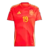 Men's LAMINE YAMAL #19 Spain Home Soccer Short Sleeves Jersey 2024 - goatjersey