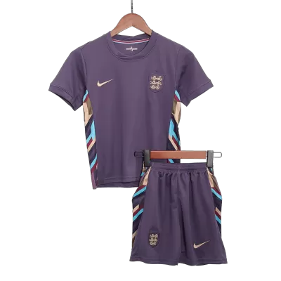 Kids England 2024 Away Soccer Jersey Kits(Jersey+Shorts) - goatjersey